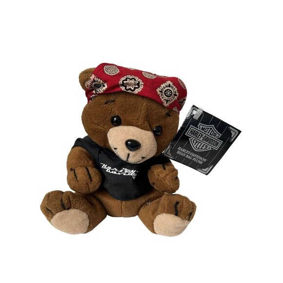 1997 Vintage Harley Davidson Bean Bag Plush Lot Of 3 - Pig & Bear - Official Lic - Picture 4 of 4
